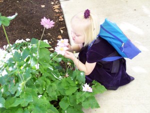 Missy and flowers