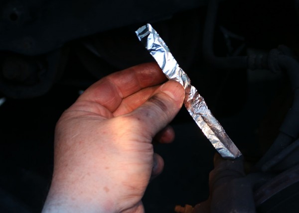 Aluminum foil from the kitchen to replace the metal shielding.